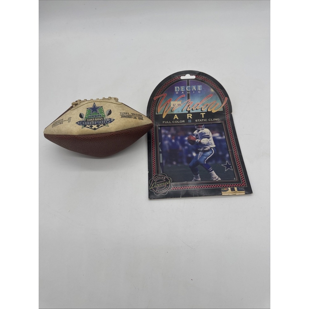 1996  Dallas‎ Cowboys Super Bowl Champions Mini Football And Troy Aikman Window